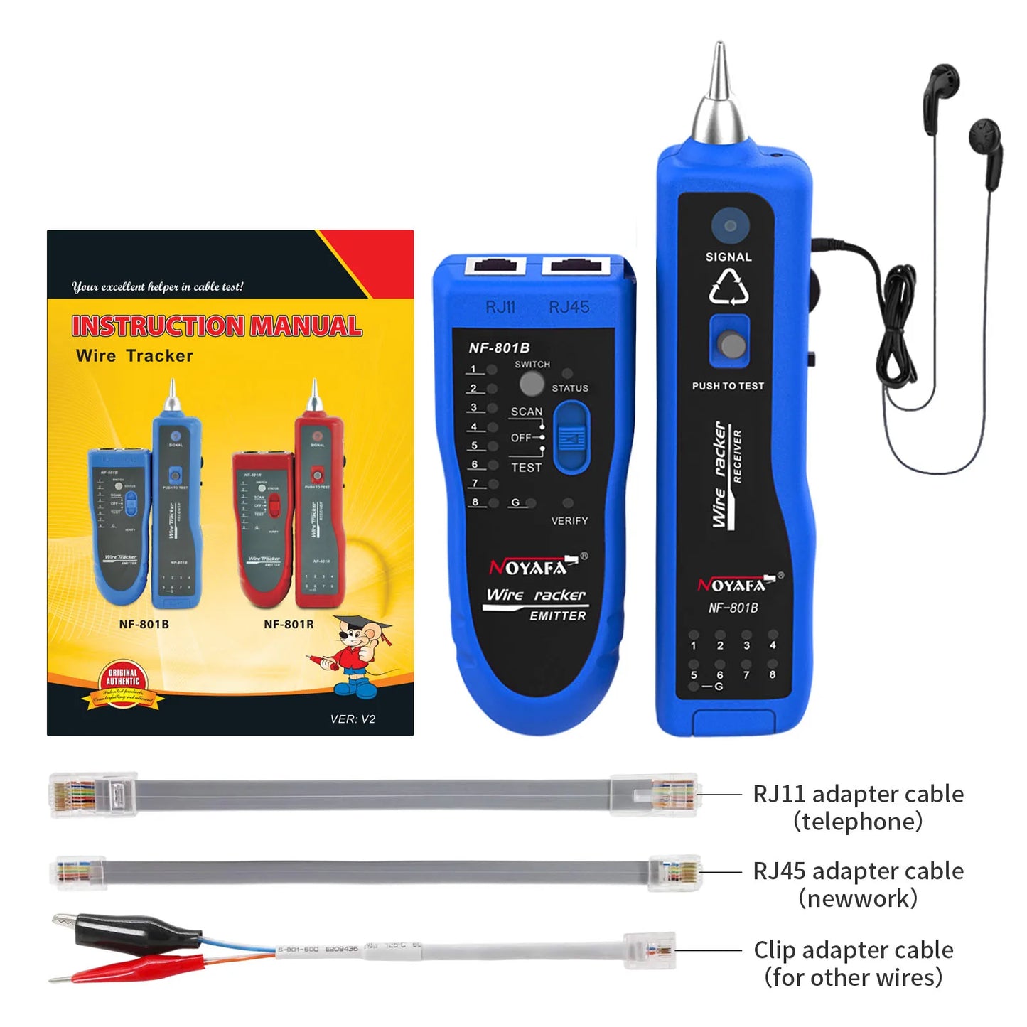 Kabel-Tracker, RJ45-Verkabelungstester, Traqueur de câble, Testeur de câblage RJ45