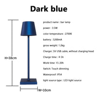 LED Table Lamp Type-C 5200mAh Battery Wireless Rechargeable IP54Waterproof Luxury Bedside Room Decor Led Lights Home Decoration