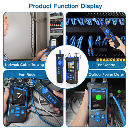 Tester: Network, Optical, Tracer, LCD, Rechargeable, PoE Checker.