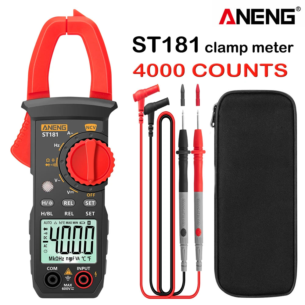 Digital Clamp Meter DC/AC Current 4000 Counts Multimeter Ammeter Voltage Tester Car Amp Hz Capacitance NCV Ohm Test