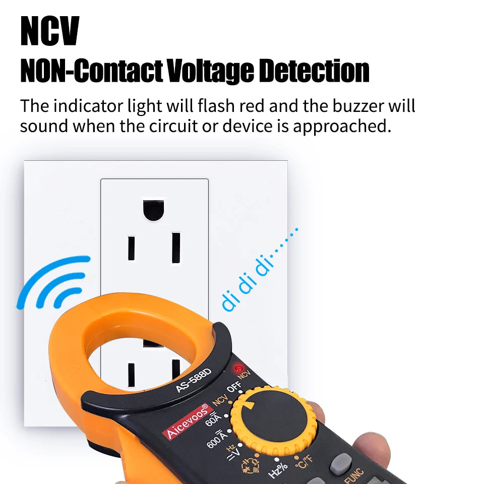 Digital Clamp Meter AC DC Auto Rang 600A Current Clamp True RMS Multimeter Ammeter Voltage Tester Ohm Capacitance NCV