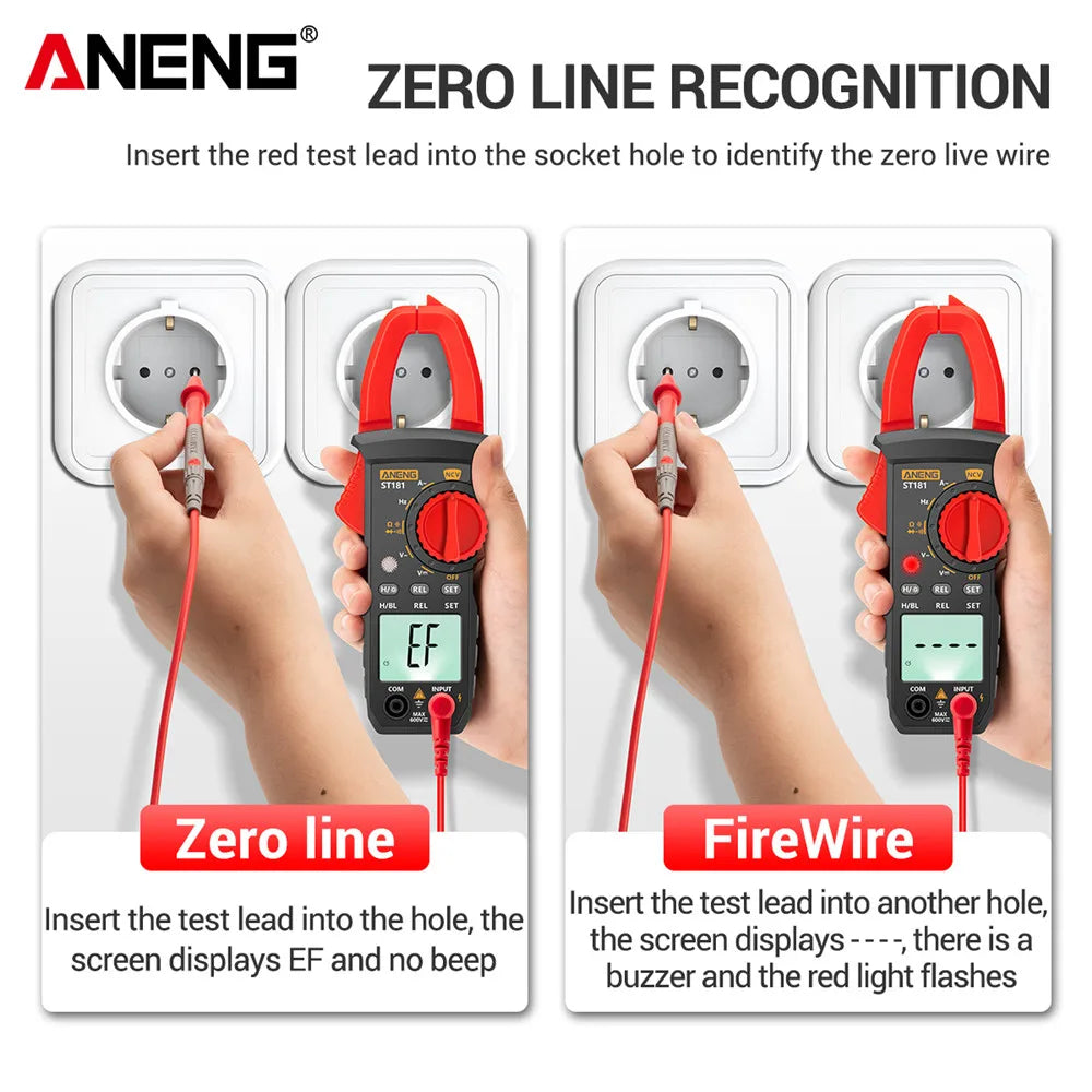 Digital Clamp Meter DC/AC Current 4000 Counts Multimeter Ammeter Voltage Tester Car Amp Hz Capacitance NCV Ohm Test