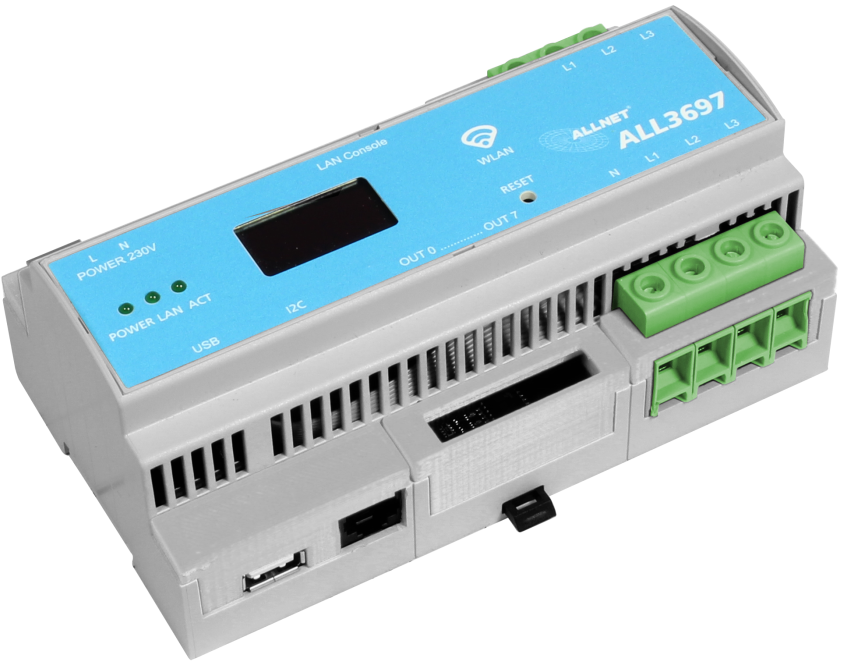 MSR Powermeter Zentrale "ALL3697-32A" 32A 3phasig inkl. S0 (opt.) & Induktion & 2 Sensor Ports für IP Gebäude Automation