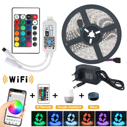 & RGB LED Streifen ,5M/10M, Led Licht SMD 2835, DC 12V, IP65 Wasserdicht,WI-FI Controller